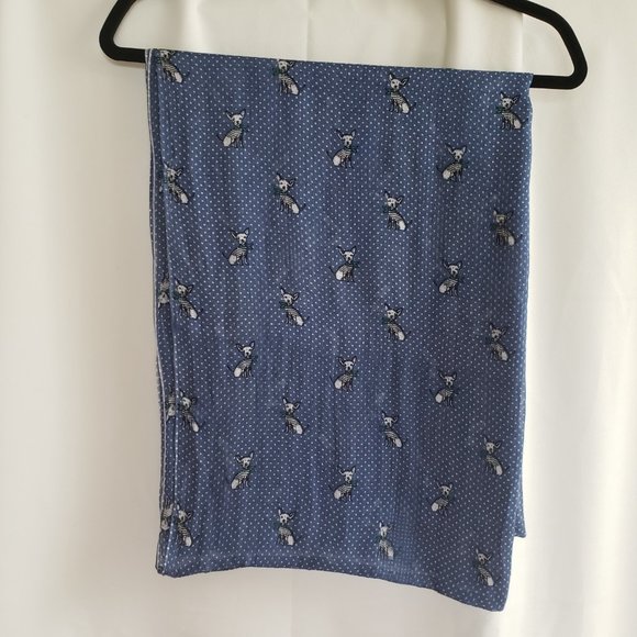 Blue infinity scarf with Chihuahua dogs and polka dots - Picture 3 of 3